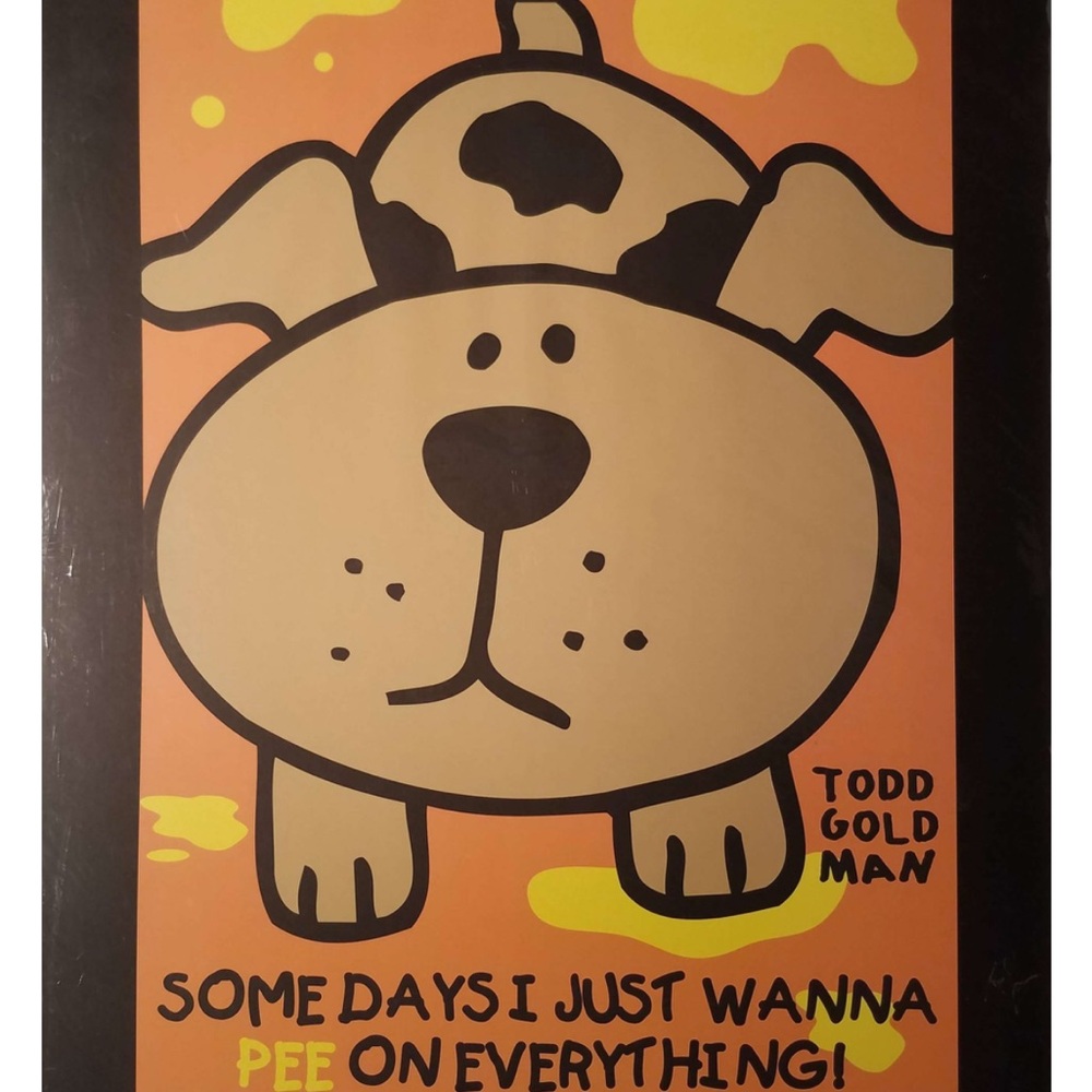 Dog Poster - Orange and Black